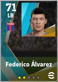 Federico Alvarez eFootball 2026 player card — 71 OVR LB