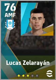 Lucas Zelarayan eFootball 2026 player card — 76 OVR AMF