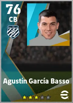 Agustin Garcia Basso eFootball 2026 player card — 76 OVR CB