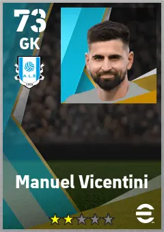 Manuel Vicentini eFootball 2026 player card — 73 OVR GK