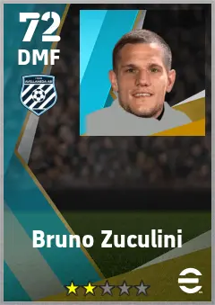 Bruno Zuculini eFootball 2026 player card — 72 OVR DMF