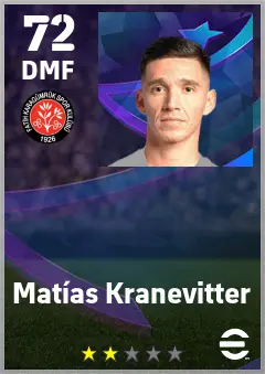 Matias Kranevitter eFootball 2026 player card — 72 OVR DMF