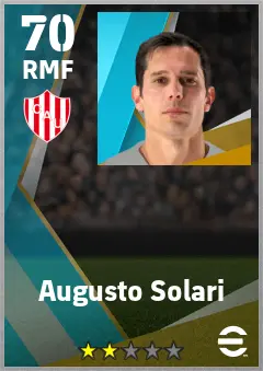 Augusto Solari eFootball 2026 player card — 70 OVR RMF