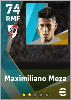 Maximiliano Meza eFootball 2026 player card — 74 OVR RMF