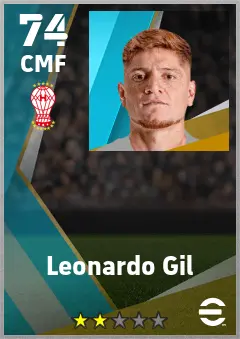 Leonardo Gil eFootball 2026 player card — 74 OVR CMF