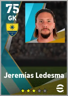 Jeremias Ledesma eFootball 2026 player card — 75 OVR GK