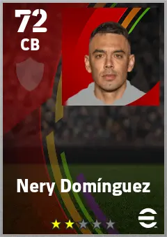 Nery Dominguez eFootball 2026 player card — 72 OVR CB