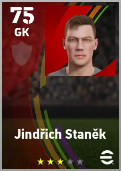 Jindrich Stanek eFootball 2026 player card — 75 OVR GK