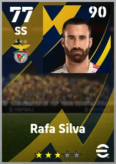 Rafa Silva eFootball 2026 player card — 77 OVR SS