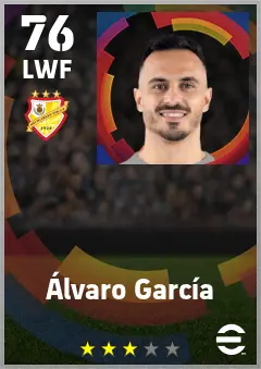 Alvaro Garcia eFootball 2026 player card — 76 OVR LWF