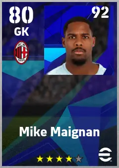 Mike Maignan eFootball 2026 player card — 80 OVR GK