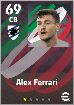 Alex Ferrari eFootball 2026 player card — 69 OVR CB