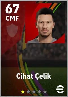Cihat Celik eFootball 2026 player card — 67 OVR CMF
