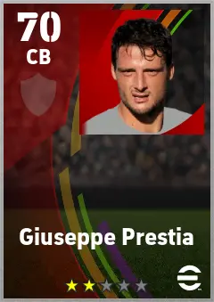 Giuseppe Prestia eFootball 2026 player card — 70 OVR CB