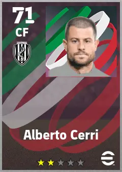 Alberto Cerri eFootball 2026 player card — 71 OVR CF
