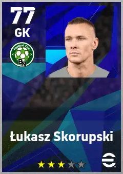 Lukasz Skorupski eFootball 2026 player card — 77 OVR GK