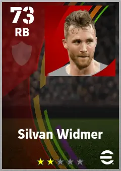 Silvan Widmer eFootball 2026 player card — 73 OVR RB