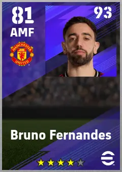 Bruno Fernandes eFootball 2026 player card — 81 OVR AMF