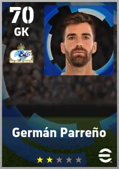 German Parreno eFootball 2026 player card — 70 OVR GK