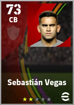 Sebastian Vegas eFootball 2026 player card — 73 OVR CB