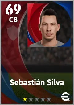 Sebastian Silva eFootball 2026 player card — 69 OVR CB