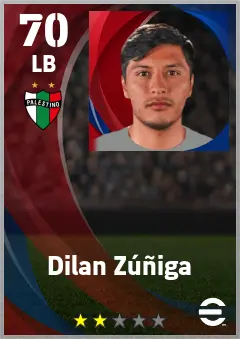 Dilan Zuniga eFootball 2026 player card — 70 OVR LB