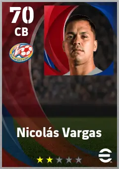 Nicolas Vargas eFootball 2026 player card — 70 OVR CB