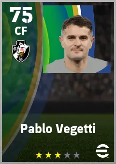 Pablo Vegetti eFootball 2026 player card — 75 OVR CF