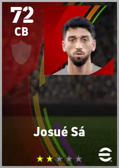 Josue Sa eFootball 2026 player card — 72 OVR CB