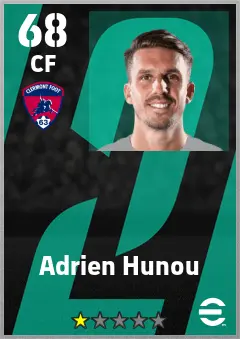 Adrien Hunou eFootball 2026 player card — 68 OVR CF