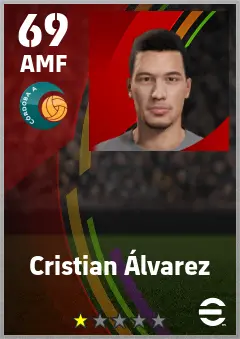 Cristian Alvarez eFootball 2026 player card — 69 OVR AMF