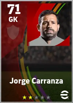 Jorge Carranza eFootball 2026 player card — 71 OVR GK