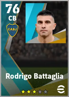 Rodrigo Battaglia eFootball 2026 player card — 76 OVR CB