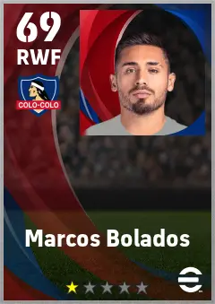 Marcos Bolados eFootball 2026 player card — 69 OVR RWF