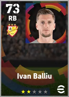 Ivan Balliu eFootball 2026 player card — 73 OVR RB