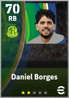 Daniel Borges eFootball 2026 player card — 70 OVR RB
