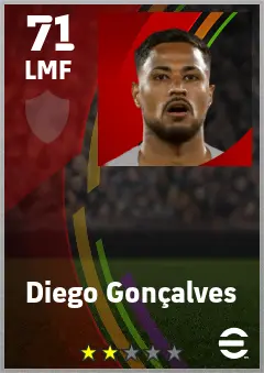 Diego Goncalves eFootball 2026 player card — 71 OVR LMF