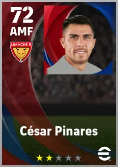 Cesar Pinares eFootball 2026 player card — 72 OVR AMF