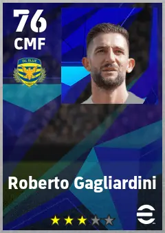 Roberto Gagliardini eFootball 2026 player card — 76 OVR CMF