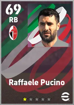 Raffaele Pucino eFootball 2026 player card — 69 OVR RB
