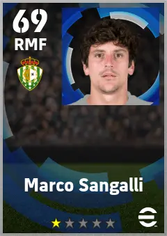Marco Sangalli eFootball 2026 player card — 69 OVR RMF