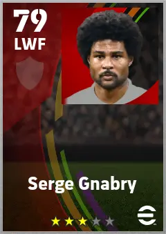 Serge Gnabry eFootball 2026 player card — 79 OVR LWF