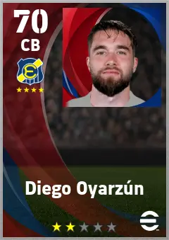 Diego Oyarzun eFootball 2026 player card — 70 OVR CB