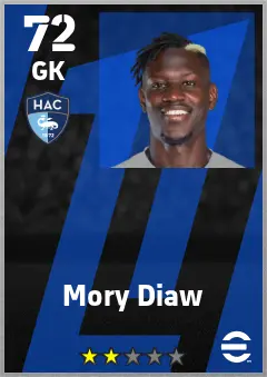 Mory Diaw eFootball 2026 player card — 72 OVR GK