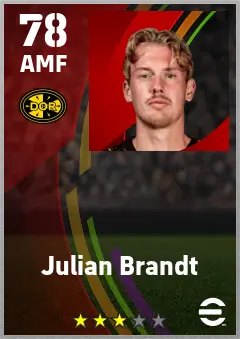Julian Brandt eFootball 2026 player card — 78 OVR AMF