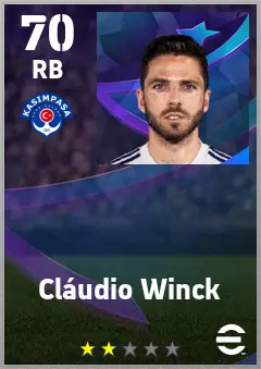 Claudio Winck eFootball 2026 player card — 70 OVR RB