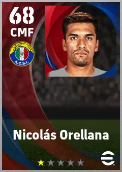 Nicolas Orellana eFootball 2026 player card — 68 OVR CMF