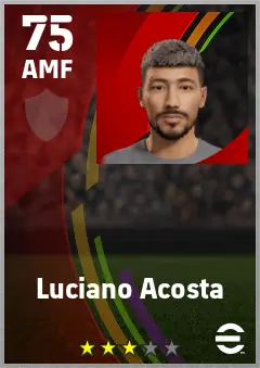 Luciano Acosta eFootball 2026 player card — 75 OVR AMF