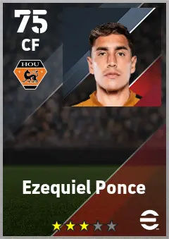 Ezequiel Ponce eFootball 2026 player card — 75 OVR CF