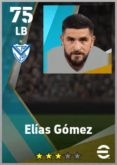 Elias Gomez eFootball 2026 player card — 75 OVR LB